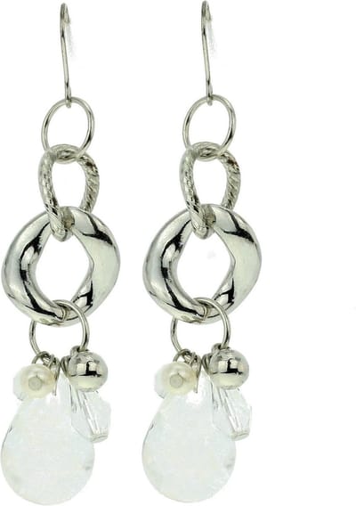 Behave - Oorbellen hanger zilverkleur transparant - Speelse stijl 7 cm