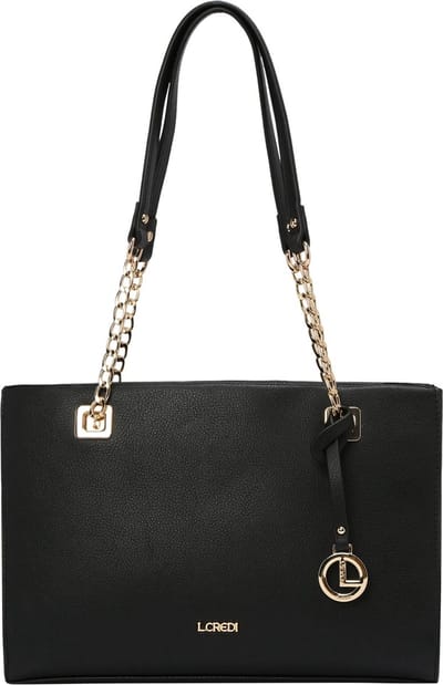 L.CREDI Schoudertas Karin Shopper Black Zwart