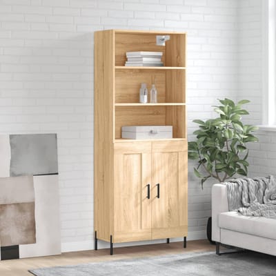 vidaXL - Hoge - kast - 69,5x34x180 - cm - bewerkt - hout - sonoma - eikenkleurig