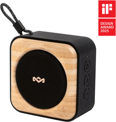 House of Marley Roots Bluetooth speaker - Draadloze compacte speaker - Ingebouwde Flesopener - Waterproof - 10 uur Batterijduur - Gemaakt van Duurzame Materialen - Zwart