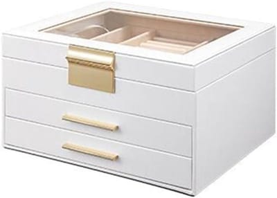 Juwelendoos Grote Capaciteit - Opbergdoos Sieraden - Sieraden Opbergen - Afneembaar Ontwerp - Grote Maat - Bruin