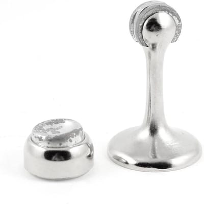 Magnetische Deurhouder - Deurstopper - Voorkomt Dichtslaan - Eenvoudige Trek Ontkoppeling - 37mm x 65mm - Zilverkleurig