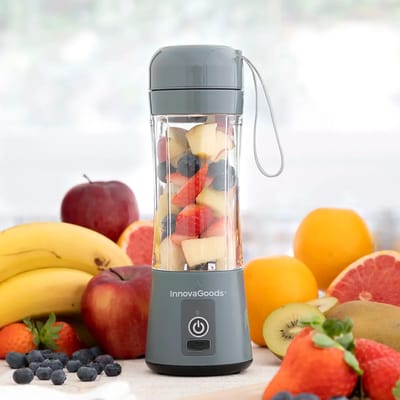 Mixeur Portable - InnovaGoods - Mini Blender Smoothie - 600W - Gris - 490g gris