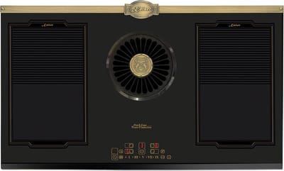 Inductiekookplaat -Kaiser- KCT 9362 IEm – Inbouw inductiekookplaat met geïntegreerde afzuiging 1250 m³/u, Retro Empire-design in brons