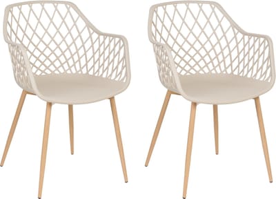 NASHUA - Eetkamerstoel - Beige - Synthetisch materiaal