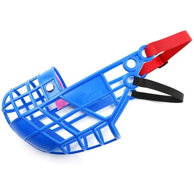 Verstelbare Hondenmuilkorf Plastic Masker Anti-blaf Bijt Mondkapje voor Kleine/Middelgrote/Grote Windhond Groene Whippet M blauw