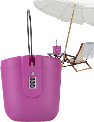 Strand Kluis - Draagbare Kluis - Waardevolle Spullen Beveiligen - Combinatieslot - 2L Capaciteit - Roze
