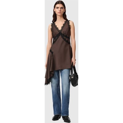 AllSaints Ilka Lace Dress Bitter Brown Taglia: 8 | Abiti Mini Outlet | Donna | Marrone