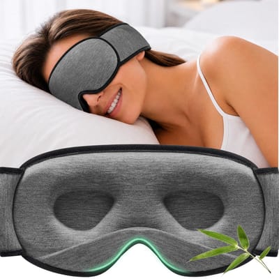 Dailygoods- Slaapmasker Ultra Comfort - Bamboeviscose - Verstelbare Band - Drukvrije 3D-Oogvorm - Lichtblokkerend - Ideaal voor Thuis/Reis - Slaapbril
