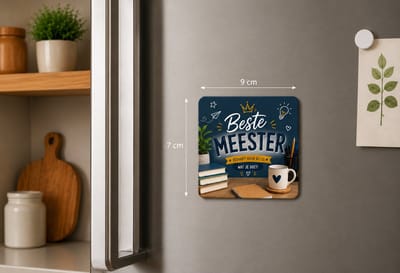 Koelkastmagneet MDF Beste Meester – Magneet 9x7 cm – Bedankje voor Meester – Cadeau Einde Schooljaar