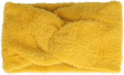 Haarsoires Haarband Twist 10cm – Effen Kleur – Gebreide Stof – Geel - Zachte Knoop Hoofdband - Haaraccessoire voor Dames & Meisjes