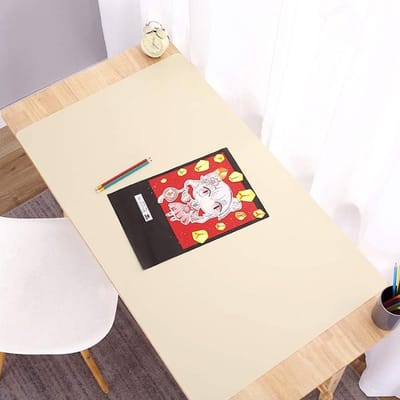 Bureauonderlegger PVC - Schrijfmat Muismat - Bureau Beschermen - Waterbestendig Antislip - 100x60cm - Beige