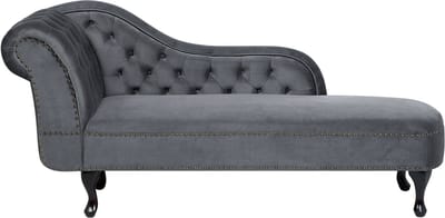 BELIANI NIMES - Chaise longue - Grijs - Linkerzijde - Fluweel