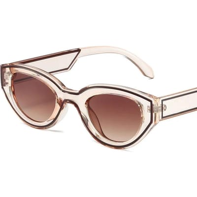 Nieuwste Stijlvolle Cat Eye Grote Montuur Zonnebril Vrouw Retro Stijl Gestreept Decoratie Trendy Brillen UV Bescherming 400 Brillen As Pciture