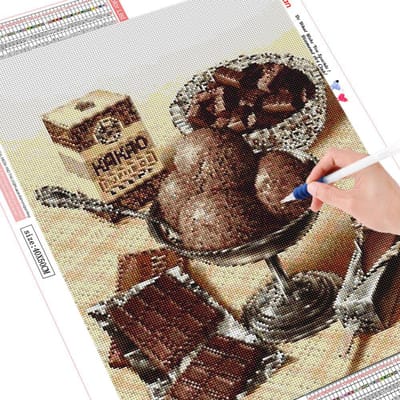 Peinture diamant 5D, point de croix, dessin animé, broderie chocolat, plein diamant 20X30
