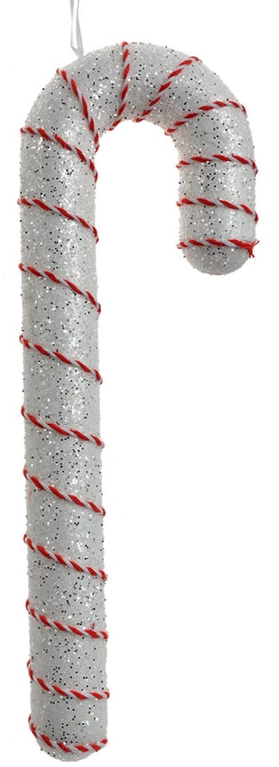 Clayre & Eef Kersthanger Zuurstok 11x4x33 cm Wit Kunststof