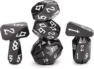 Zware Metalen D&D Dobbelstenenset 7 Stuks Polyhedraal voor Rollenspellen en Verzamelobjecten