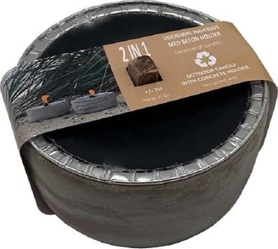 Buitenkaars - met betonhouder - tuinkaarsen - tuinverlichting - tuinkaars buiten - met  1 navulling