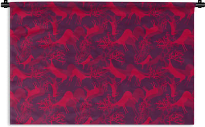 Wandkleed - Wanddoek - Hert - Patroon - Kleuren - 180x120 cm - Wandtapijt