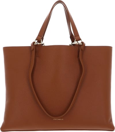 COCCINELLE Leren Handtas Schoudertas Hop On Handbag Grained Leather Cuir Terracotta