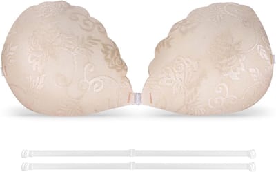 Kanten rugloze jurk voor dames - Strapless beha met siliconen zelfklevende rugbanden - Push-up bh met onzichtbare banden (huidskleur)