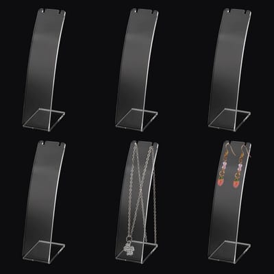 Acryl Ketting Houders - Sieraden Displays - Sieraden Presenteren - L-Vorm Stabiliteit - 6 Stuks 11.5cm - Transparant
