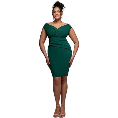 Off-shoulder jurk dames Goddiva Midi