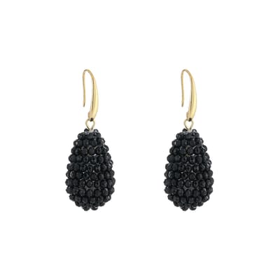 Oorbellen Kralen Drops - Zwart - Crystal - Cadeau - Party - Feestdagen