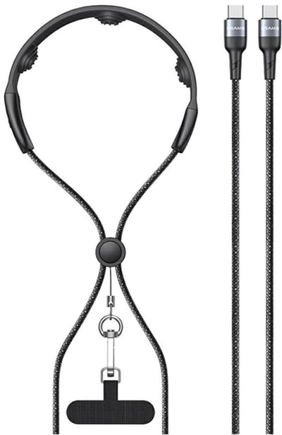 USAMS SJ759 U89 Kabel 100W Fast Charging met Massage & Lanyard - Zwart