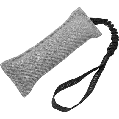 Oreiller de Morsure pour Chien Jouet à Tirer avec Poignée Élastique Preuve de Morsure Oreiller Interactif pour Chien Jouet à Tirer pour l'Éducation Canine grise