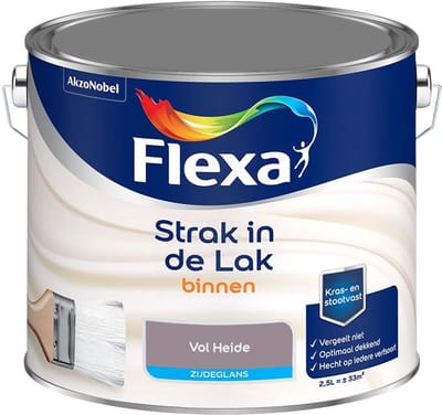 Flexa - Strak In De Lak Binnenlak Zijdeglans - Vol Heide - Mengverf - 2,5 L