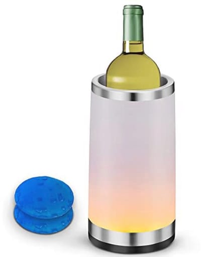 Sfeervolle Wijnkoeler met RGB Touch Lamp - Ideaal voor Champagne en Wijn, Inclusief 2 IJsverpakkingen