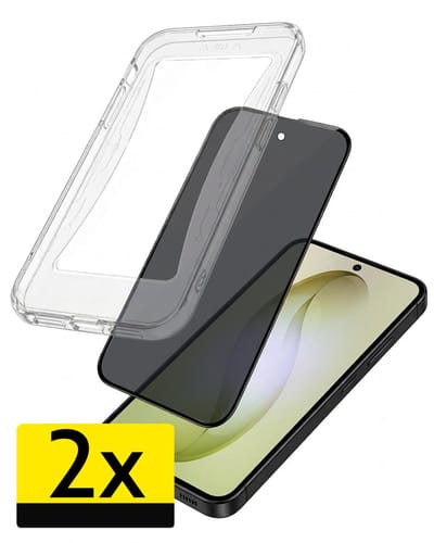 Anti-Spy Screenprotector - Geschikt voor Samsung Galaxy S26 - 2 Stuks - Met Installatie Kit - Flexibel Glas - Privacy Beschermglas - Tempered Glass - Screen Protector