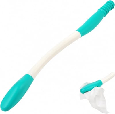 Toilethulp Afvegen - Hygiëne Hulpmiddel - Persoonlijke Verzorging - Ergonomisch S-Design - 38 cm Lengte - Grijs
