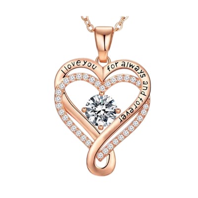 Lumici® Exclusive | Hart In Hart Ketting V3 - Zilveren Hartjes Ketting - S925 Sterling Zilver - Roze CZ Kubieke Zirconia - Valentijn Cadeau - Cadeau Voor Haar - Moederdag Cadeau - Dames Ketting - Liefde - Tijdloos Design
