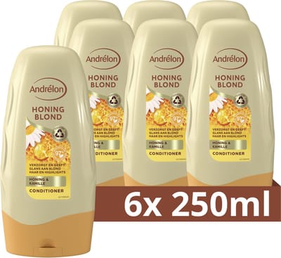 Andrélon Conditioner - Honing Blond - verrijkt met kamille en honing, met uv-filter - 6 x 250 ml - Voordeelverpakking