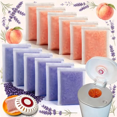 Luieremmer Deodorizers - Actieve Kool Vullingen - Frisse Babykamer - Dubbele Geurcontrole - 12 Stuks - Oranje Paars