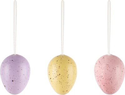 Dekoratief | Zakje m/eitjes, roze/geel/lila, PVC, 12x6x6cm | A240506