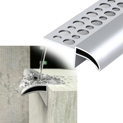 Dakrand Strip - Regenafvoer Goot - Muur Beschermen - Aluminium Legering - 2 Meter - Metaal