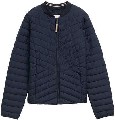 Tom Tailor - Gewatteerd jack met bomberkraag - Maat XS - sky captain blue