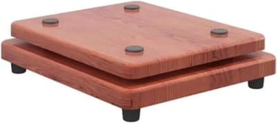 Subwoofer Houder - Luidspreker Bodem - Betere Geluidskwaliteit - Antislip Voetjes - 35 x 35 cm - Mat Zwart