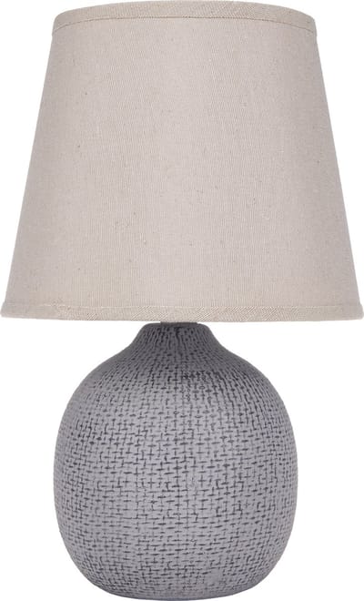BRUBAKER Tafellamp bedlampje - 28,5 cm - bruin/beige - keramische lampvoet met structuur - linnen kap beige