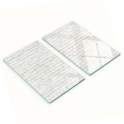 Glazen serveerplanken voor in de keuken met afbeelding van een bakstenen muur, 2x30x52 cm