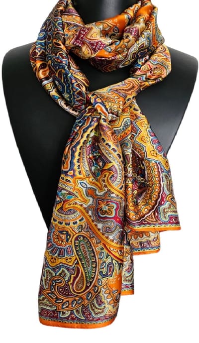 Elegante dames satijn sjaal -Youhomy accessoires XL Silk sjaal 80X185 CM - Dunne Langwerpige satijn sjaal - zijden sjaal- Luxe shawl- Omslagsjaal- Moederdag cadeau- Bloemen Design| cadeaus voor vrouwen| Moederdag| Verjaardag cadeau
