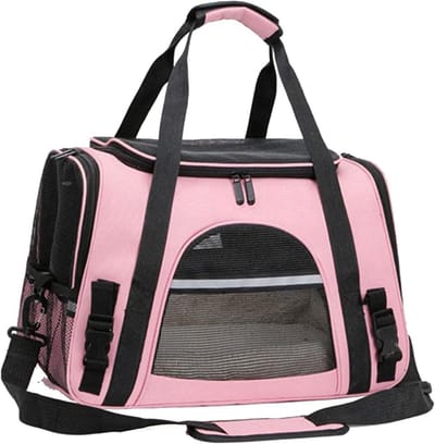 Kattenmand Rugzak - Draagbare Hondentas - Huisdier Vervoer - Ademend Gaasvenster - Tot 5KG - Roze