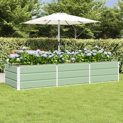 vidaXL - Plantenbak - Groen - 240 - x - 80 - x - 45 - cm - Staal