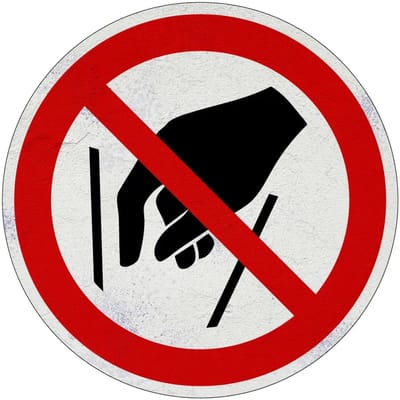 Niet ingrijpen verbodsbord - P015 | Sign Again materiaal | 10 cm