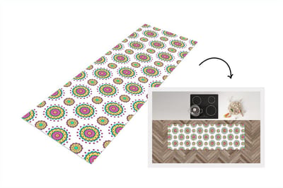 Keukenloper - Loper keuken - Meisjes - Bloemen - Mandala - Patronen - 150x50 cm - Keukenloper vinyl
