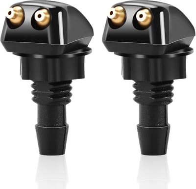 2 stuks voorruitsproeier nozzles - compatibel met Ford, Honda, Chrysler, Subaru, BMW, Buick, Chevrolet, Dodge - zwarte rechte pijler - enkel gat
