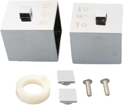 Vierkante Douche Thermostaat Knoppen Vervangen Set - Verchroomd Temperatuurregeling voor Badmengkraan